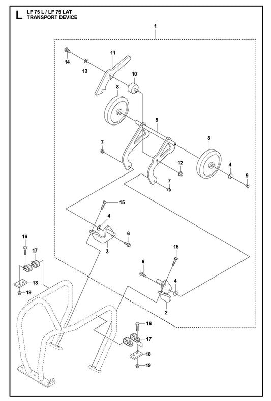 Transport Device Parts For LF 75 LAT By Husqvarna