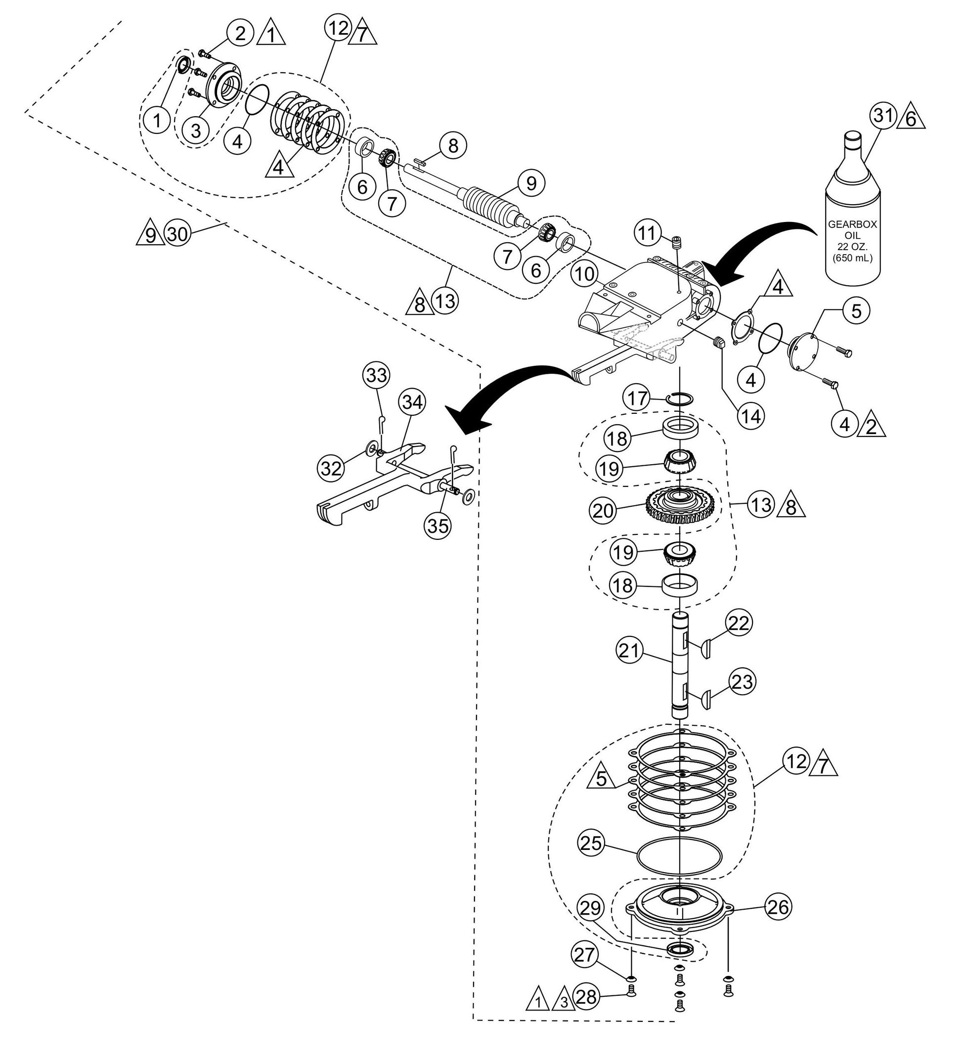 J36E2 Gearbox Assembly Parts by Multiquip whiteman