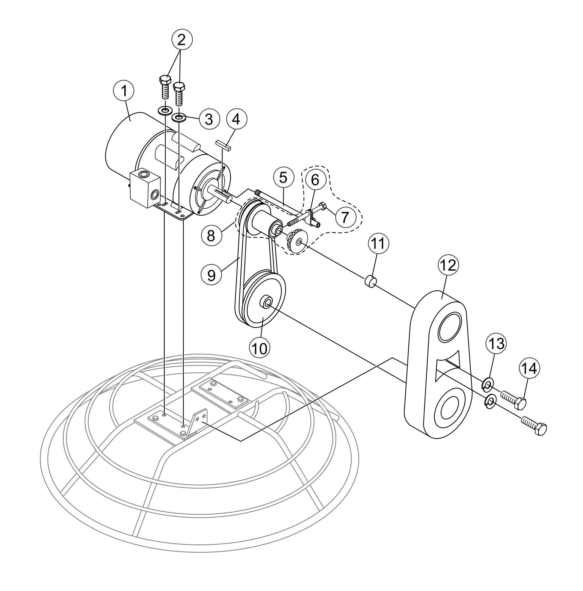 J36E2 Electric Motor Assembly Parts by Multiquip whiteman