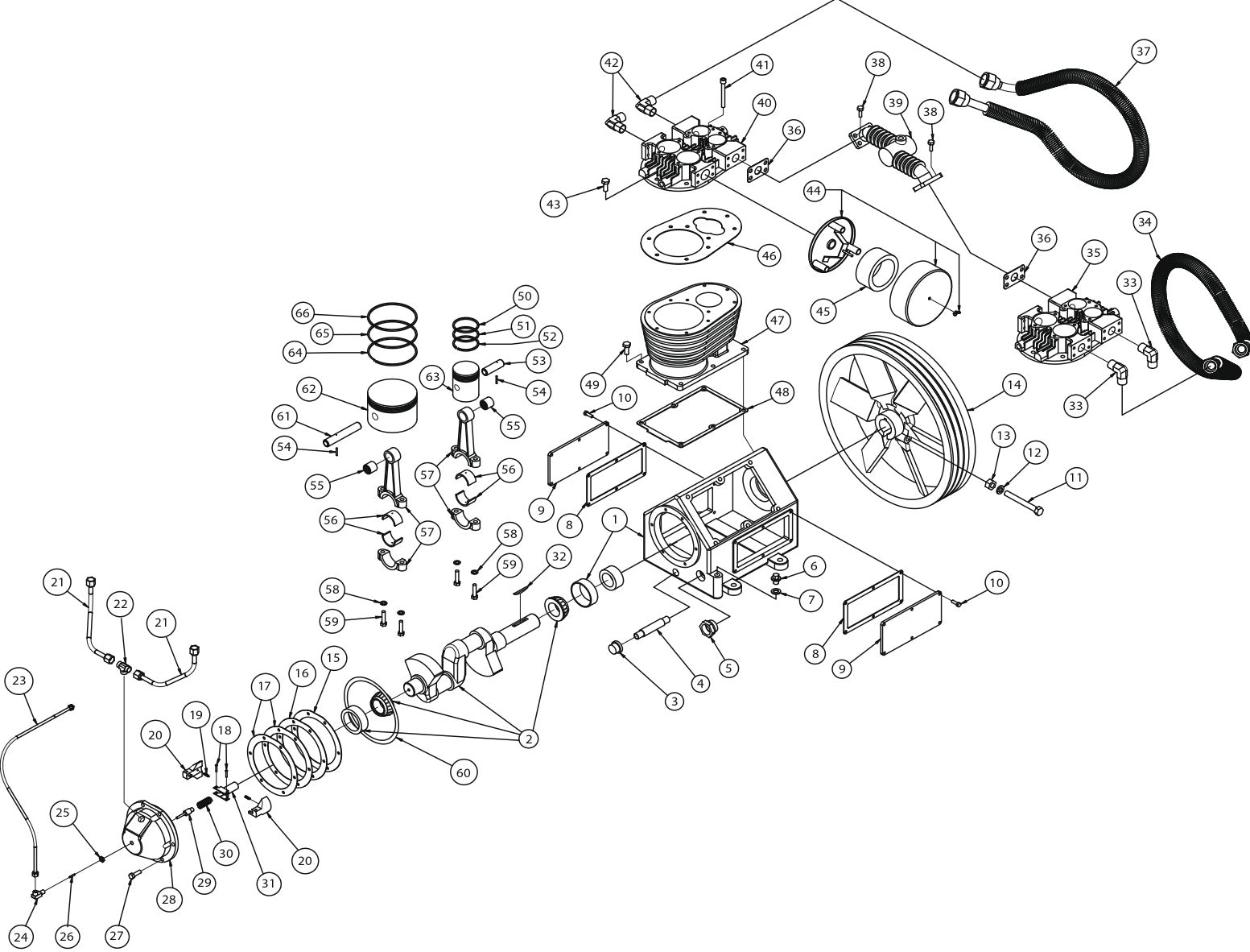 1 U Pump Two Stage Air Compressor Pump Parts 1 By Jenny Products