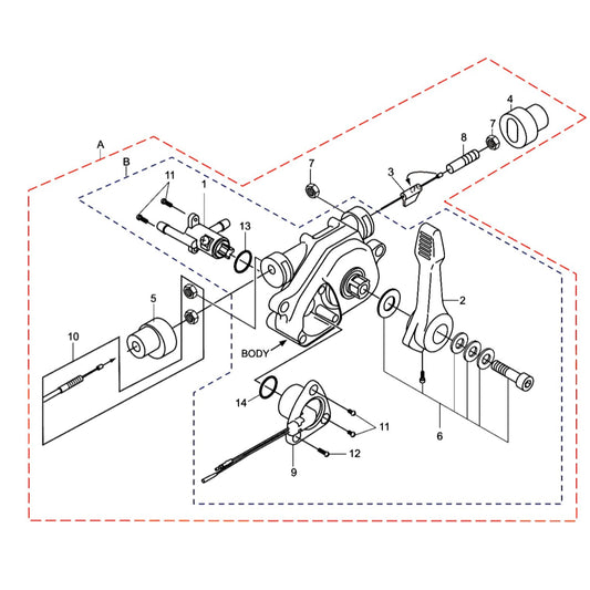 MTX60HD Combination Lever Assembly
