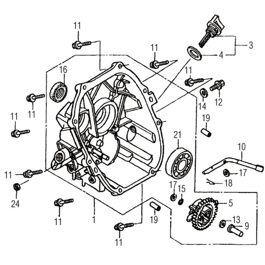MTX60HD Honda GX100UKRBF Engine Crankcase Cover Assembly