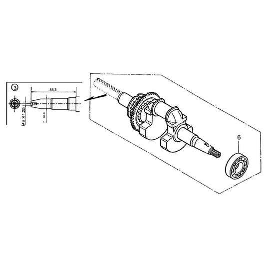 MTX60HD Honda GX100UKRBF Engine Crankshaft Assembly