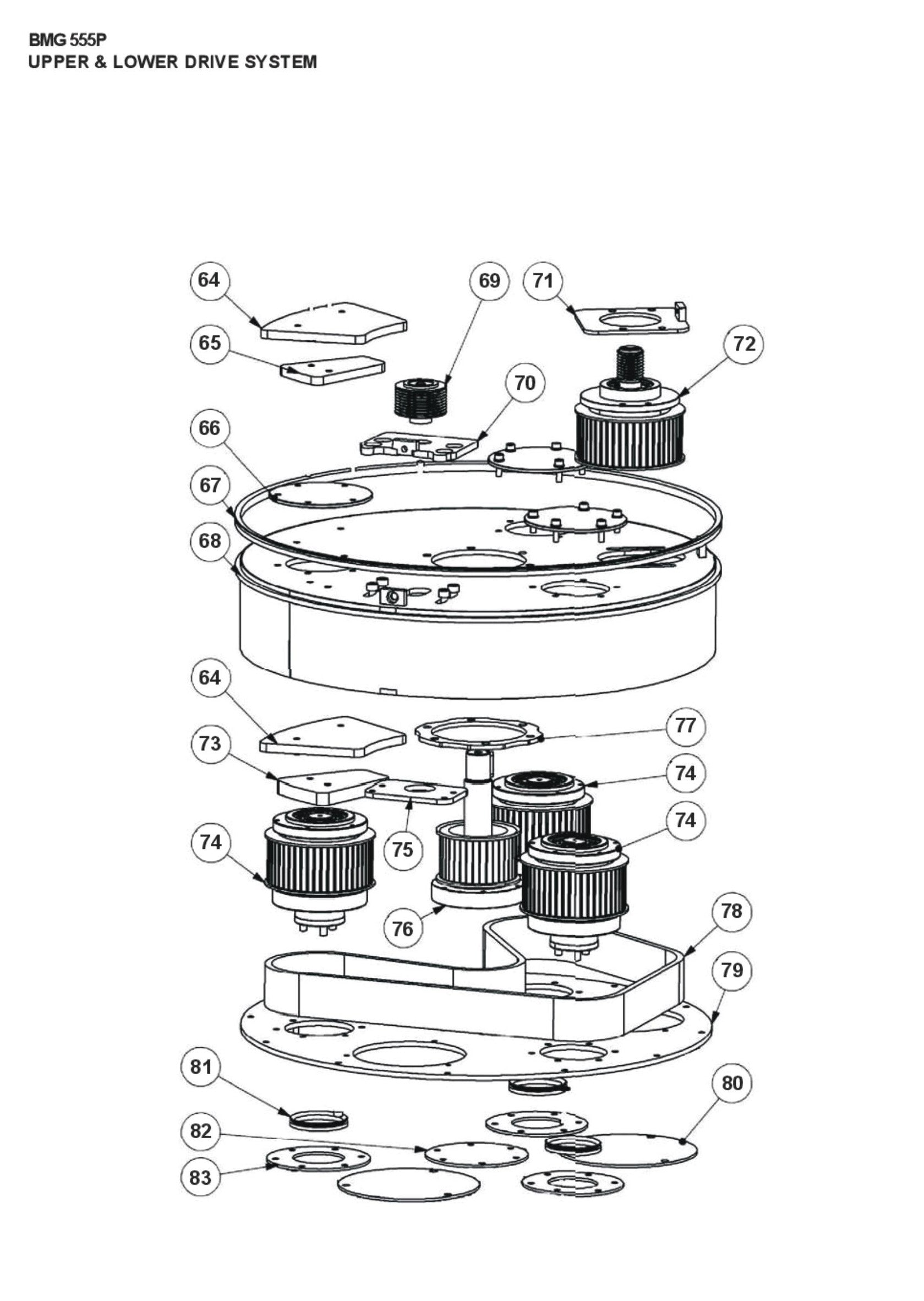 Upper and Lower Drive System Parts for BMG555 P By Husqvarna