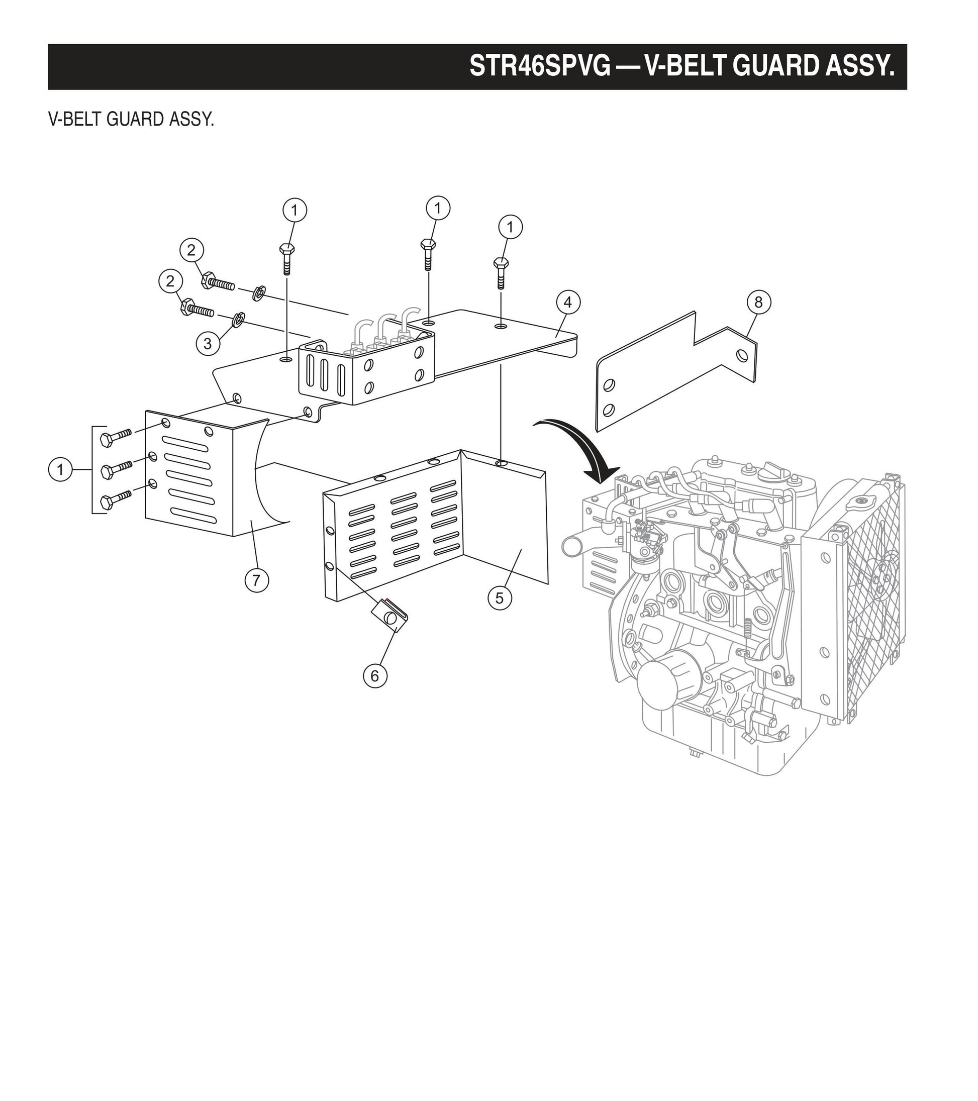 STR46SPVG STOW-V-Belt Guard Assembly