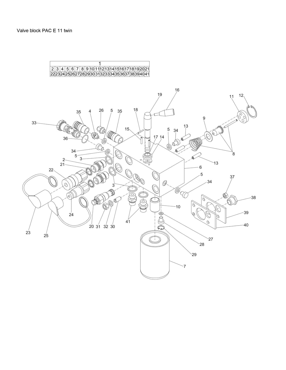 PAC E 11 Twin Hydraulic Power pack Valve Block Assembly Parts By Chicago Pneumatics 