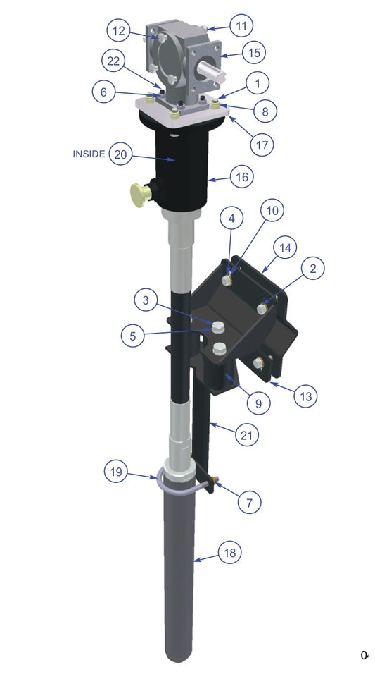 TRTP255T4 Triple Roller Tube Pavers Vibrator Assembly Parts by Allen Engineering