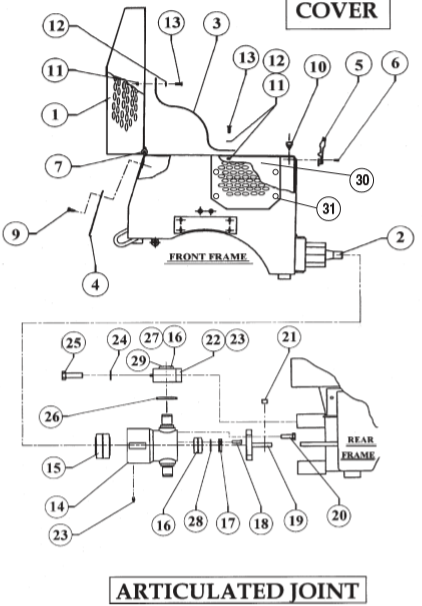 A VR-36HA — Engine Cover & Articulated Joint Parts By Multiquip
