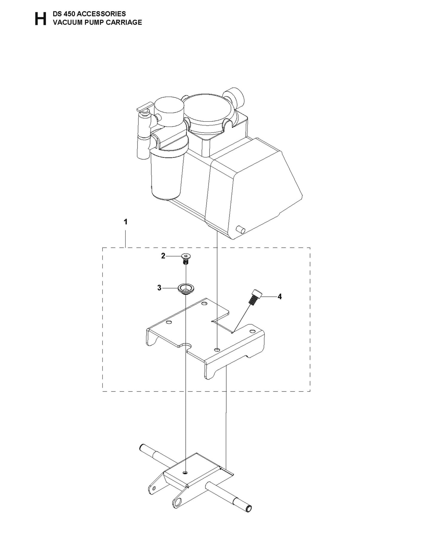 Vacuum Pump Carriage Parts for DS 450 By Husqvarna