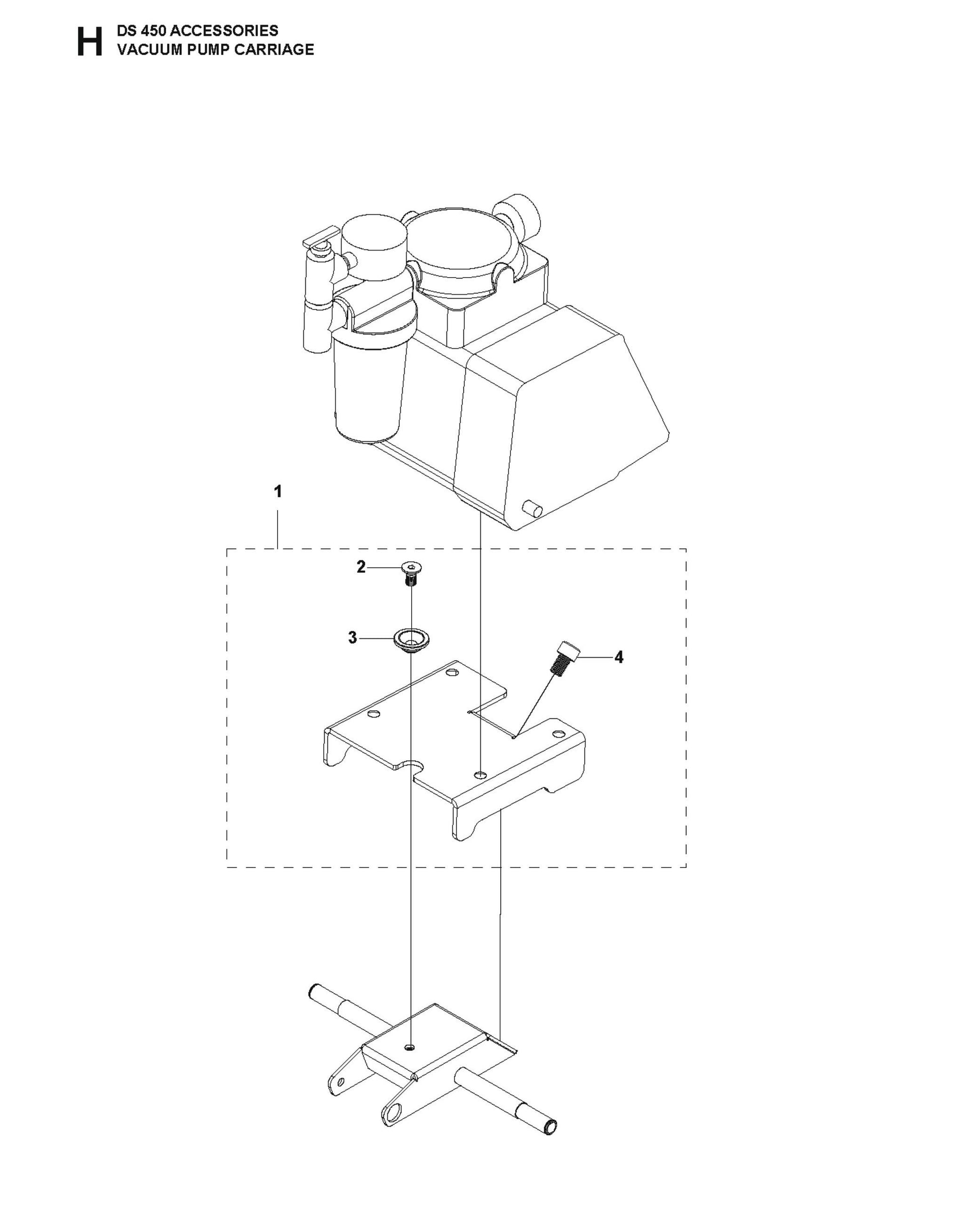 Vacuum Pump Carriage Parts for DS 450 By Husqvarna