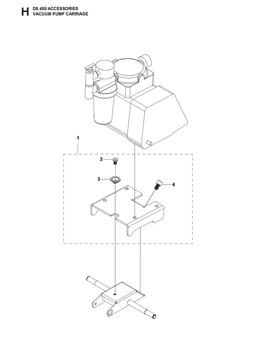 Vacuum Pump Carriage Parts for DS 450 By Husqvarna