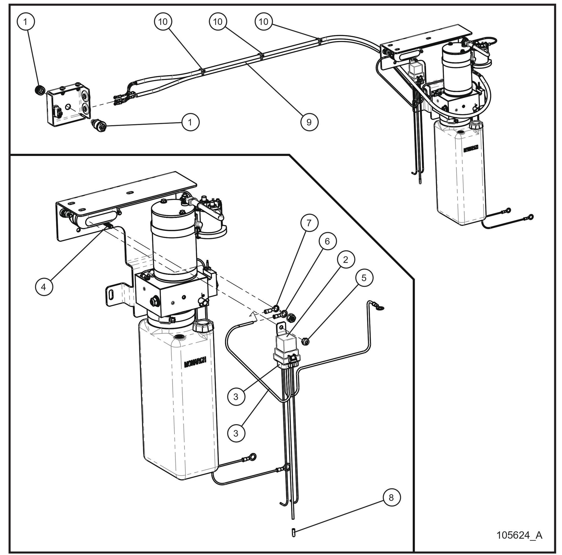 V Series Night-Lite Pro II Vertical Tower Momentary Switch Panel w/ Relay Parts By Allmand