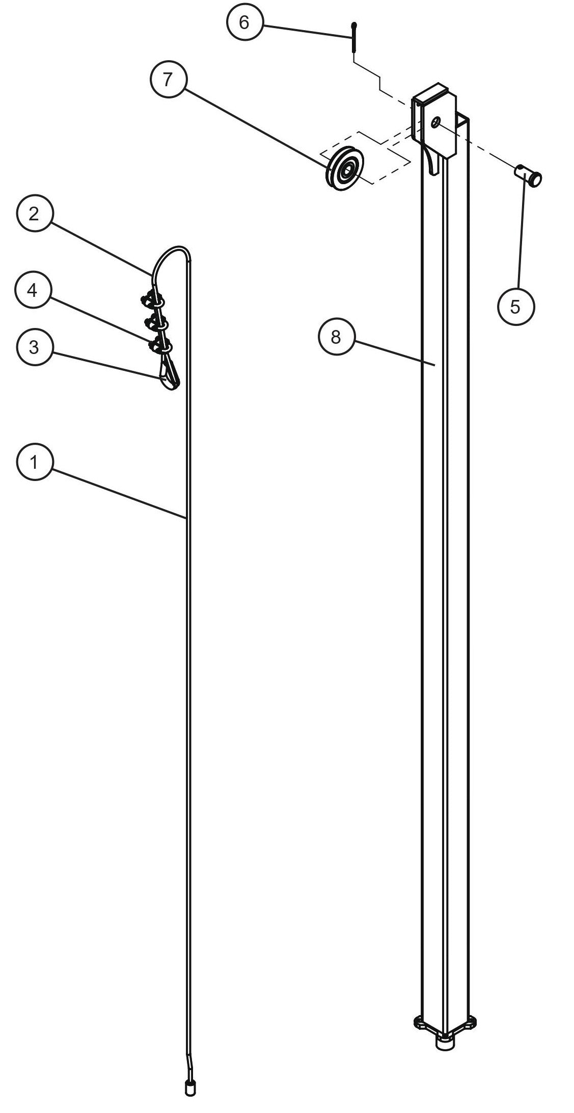 V Series Night-Lite Pro II Vertical Tower Parts Old Style (5 of 5 Parts By Allmand