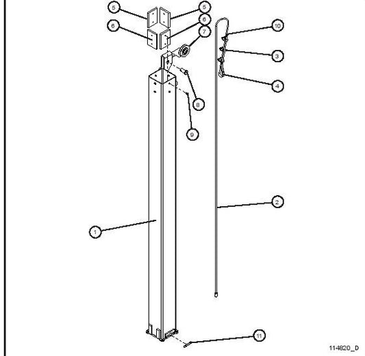NIGHT-LITE E-SERIES ELECTRIC WINCH PORTABLE LIGHTS Vertical Tower Section 2 parts by allmand