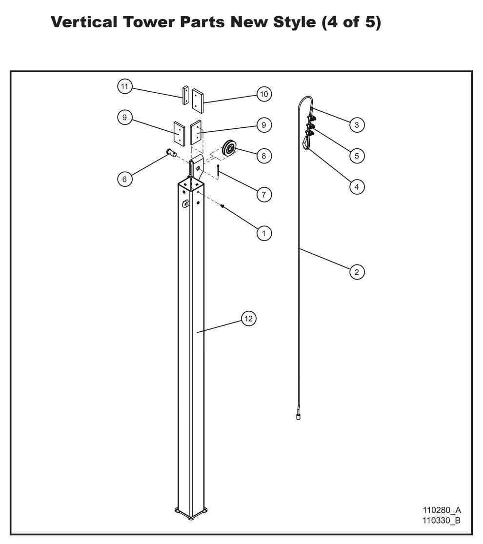 Vertical Tower Parts New Style 4 Parts By Allmand