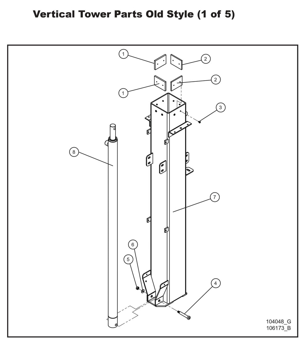 Vertical Tower Parts Old Style 1 Parts By Allmand