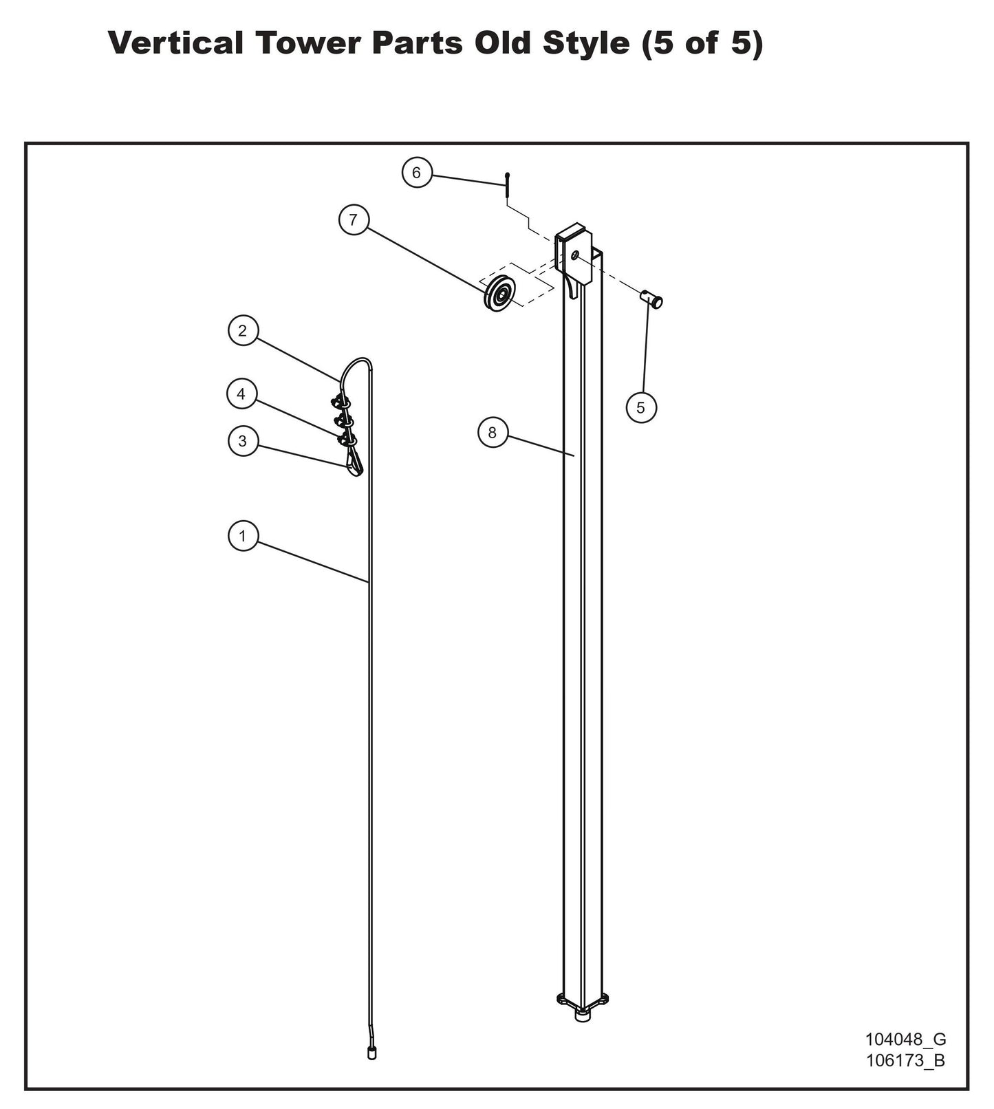 Vertical Tower Parts Old Style 5 Parts By Allmand