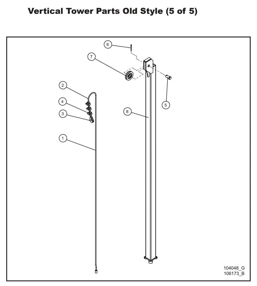 Vertical Tower Parts Old Style 5 Parts By Allmand
