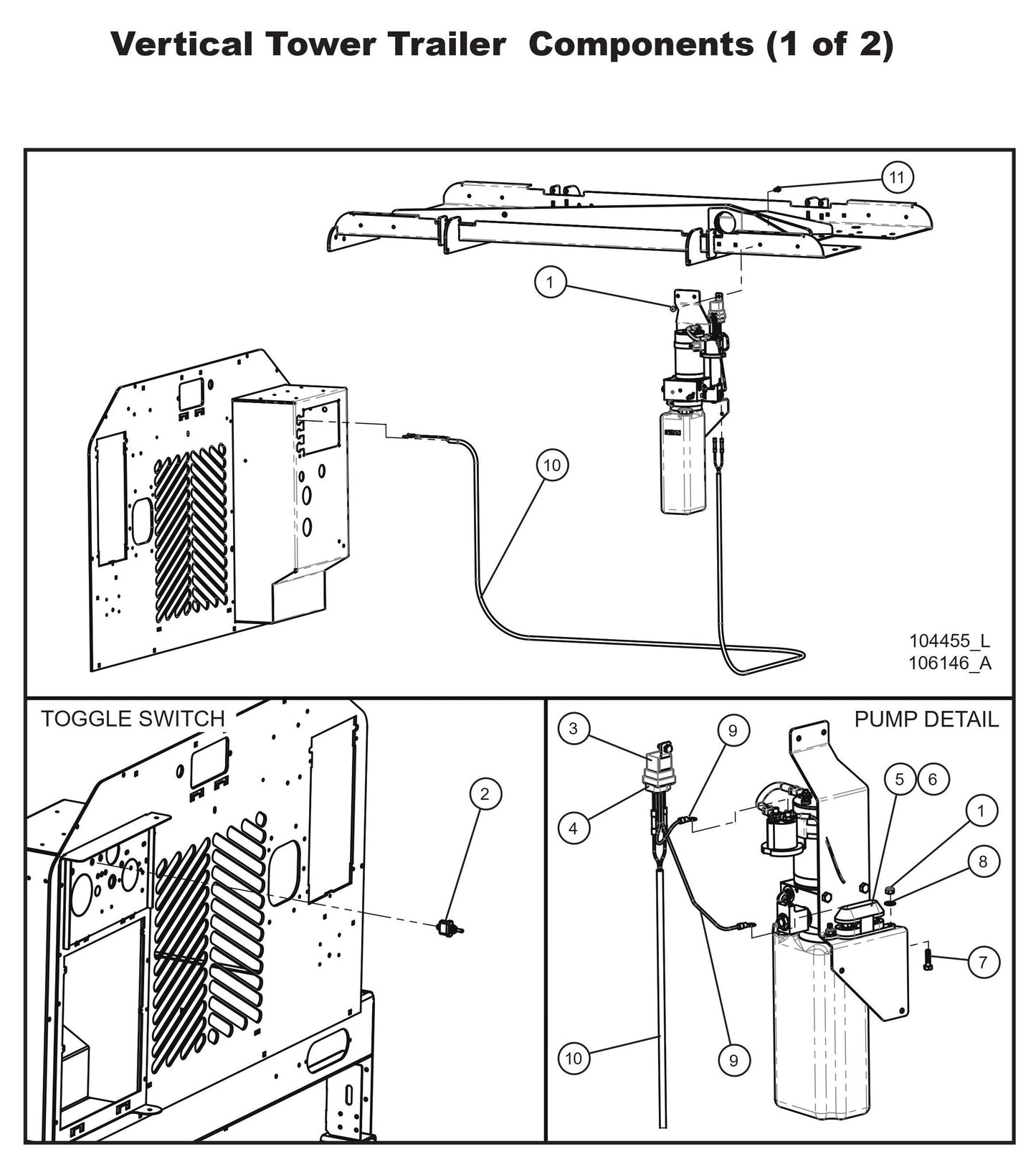 Vertical Tower Trailer Components 1 Parts By Allmand