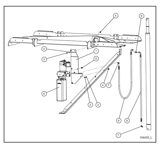 Vertical Tower Hydraulic Pump W/Bottom Port Cylinder Parts By Allmand