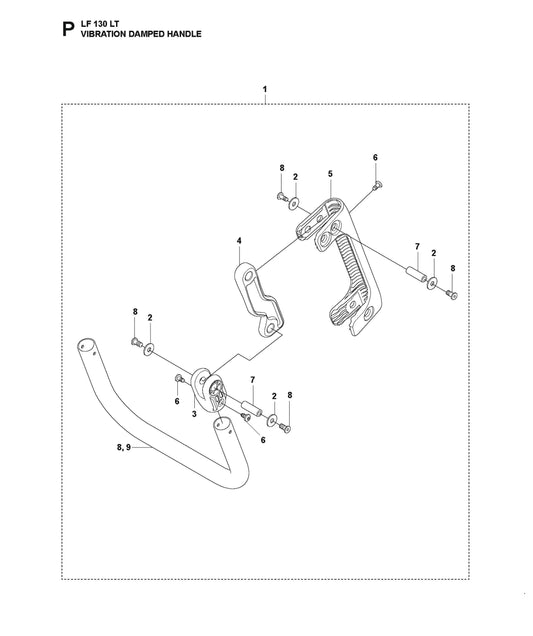 Vibration Damped Handle Parts For LF 130 LT Petrol By Husqvarna