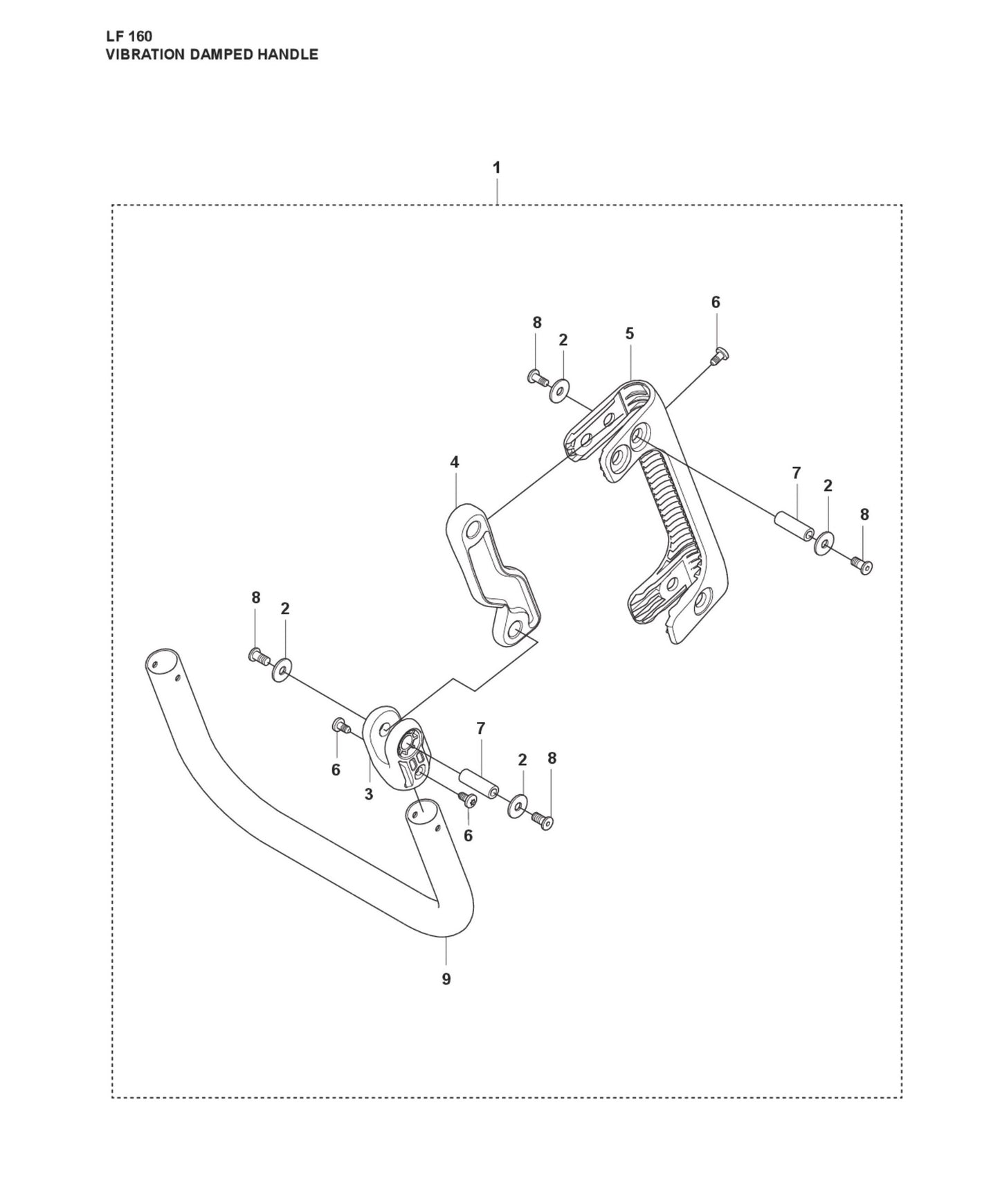 Vibration Damped Handle Parts For LF 160 Diesel By Husqvarna