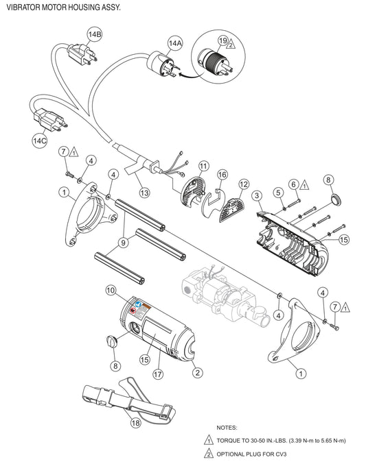 CV- Series — Vibrator Motor Housing Assembly Parts By Multiquip