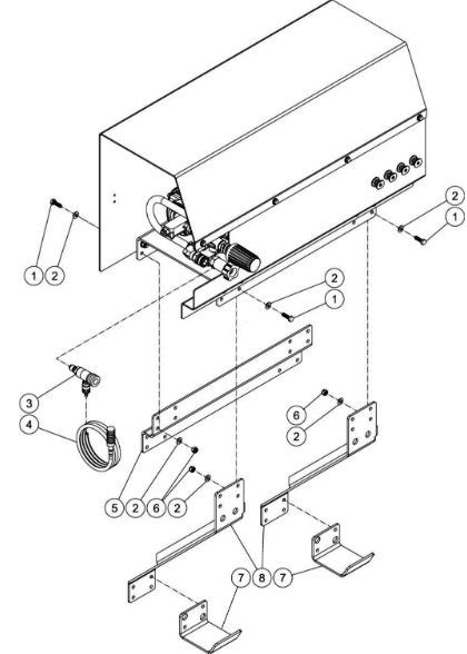CAW-2004-0ME1/0ME3, CAW-3004-0ME1/0ME3, CAW-4004-0ME1 Wall Mount Bracket Assembly Parts by Mi-T-M 