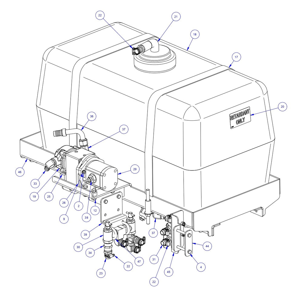 TRTP275 Triple Roller Tube Pavers Water Spray Assembly Parts by Allen Engineering