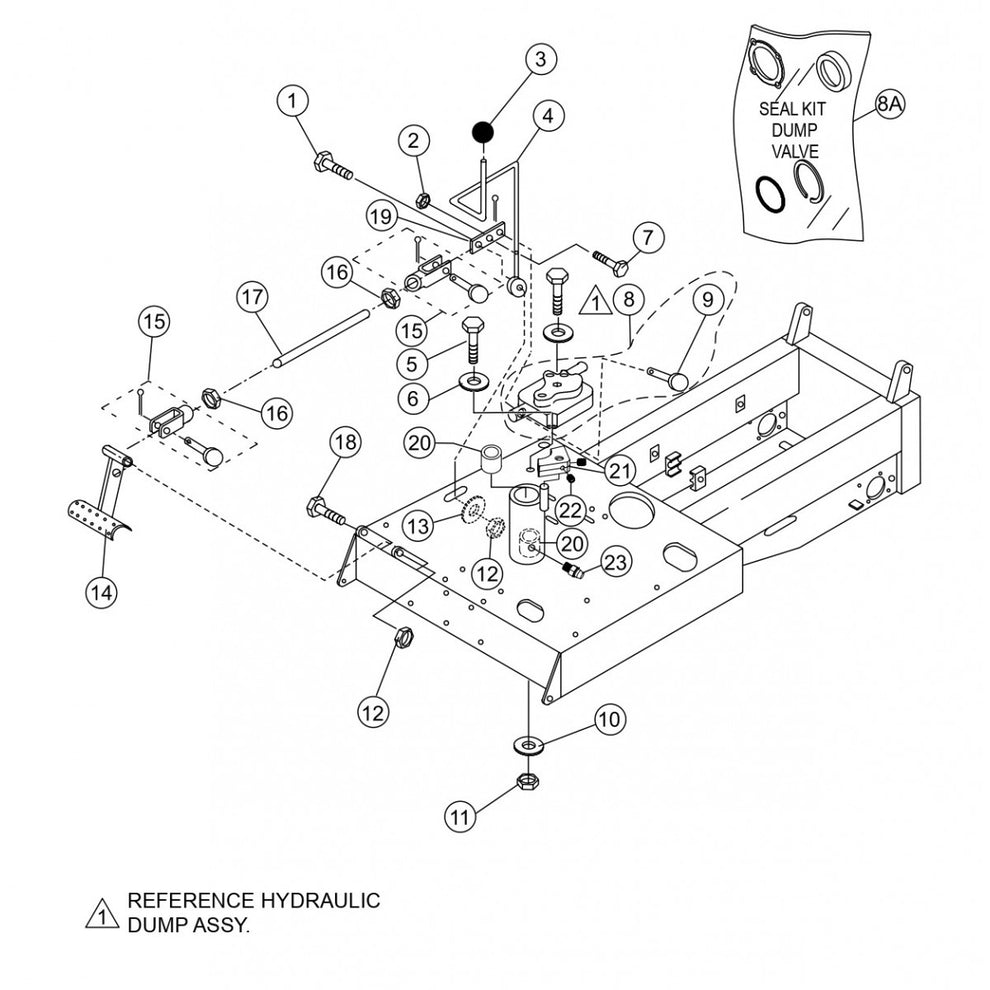 WBH-16EF CE Handle/Foot Dump Controls Assembly Parts by Multiquip Whiteman