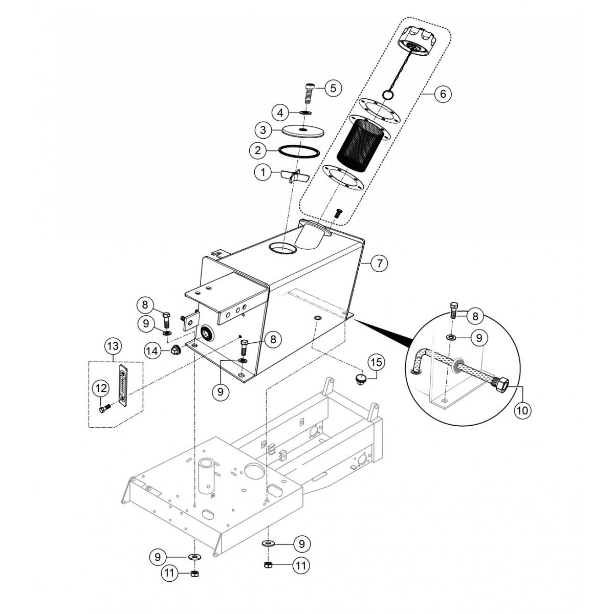 WBH-16EF Hydraulic Oil Tank Assembly Parts by Multiquip Whiteman