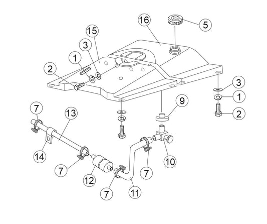WBH-16 Fuel Tank Assembly (Plastic) Parts by Multiquip Whiteman