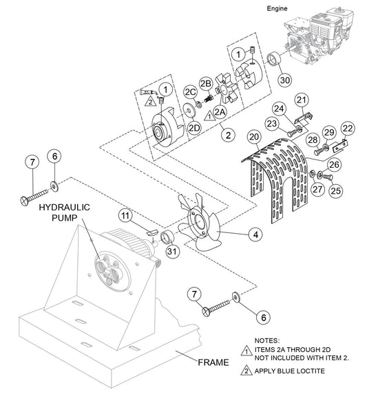 WBH-16 Pump and Coupling Assembly Parts by Multiquip Whiteman