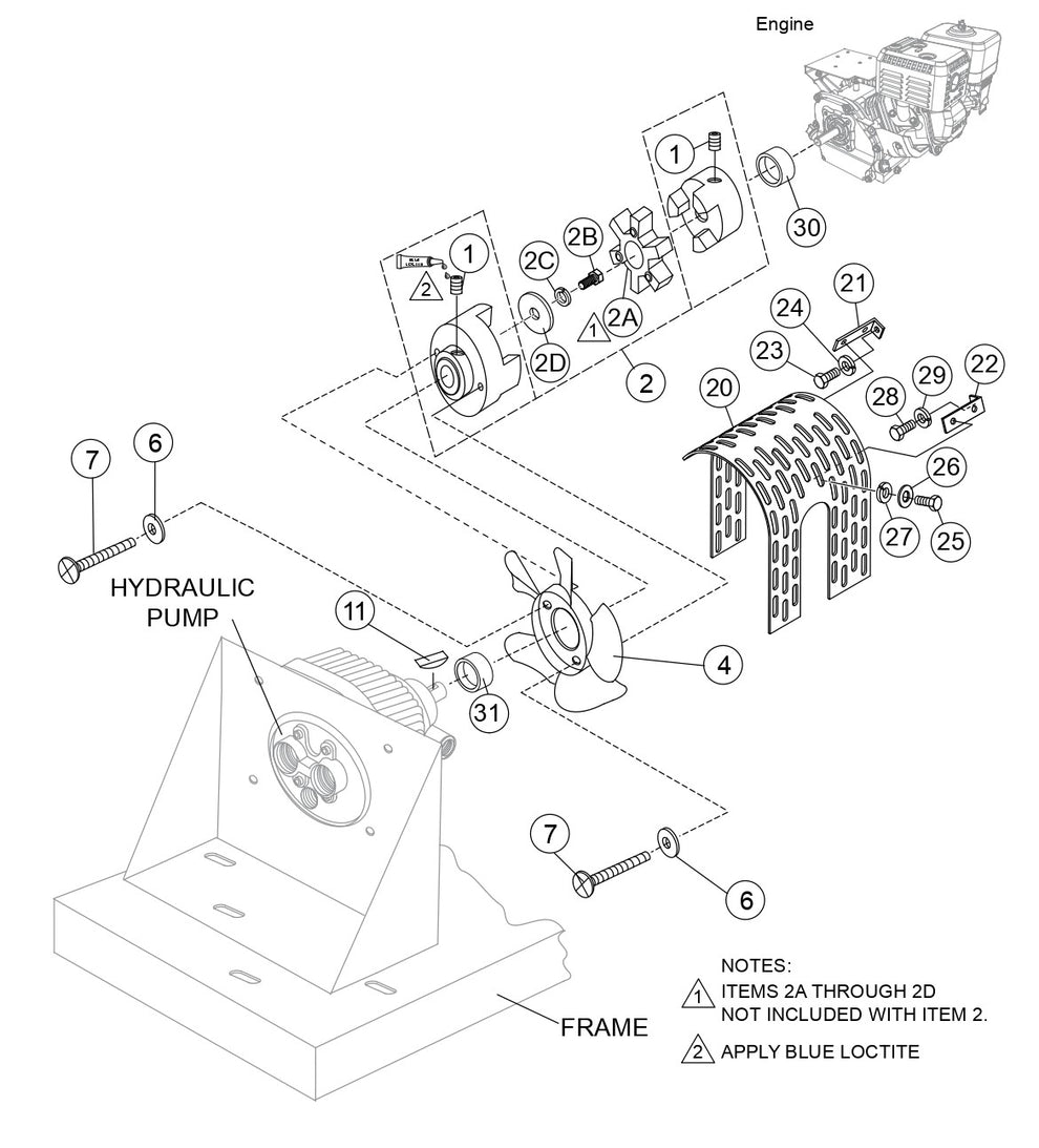 WBH-16 Pump and Coupling Assembly Parts by Multiquip Whiteman