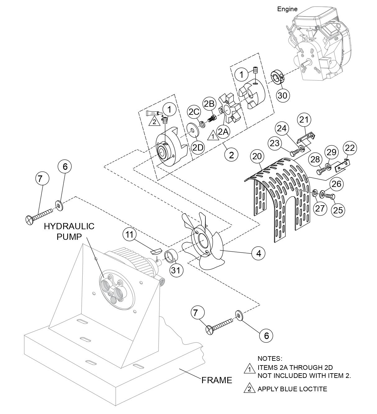 WBH-21EFP Pump and Coupling Assembly Parts by Multiquip Whiteman