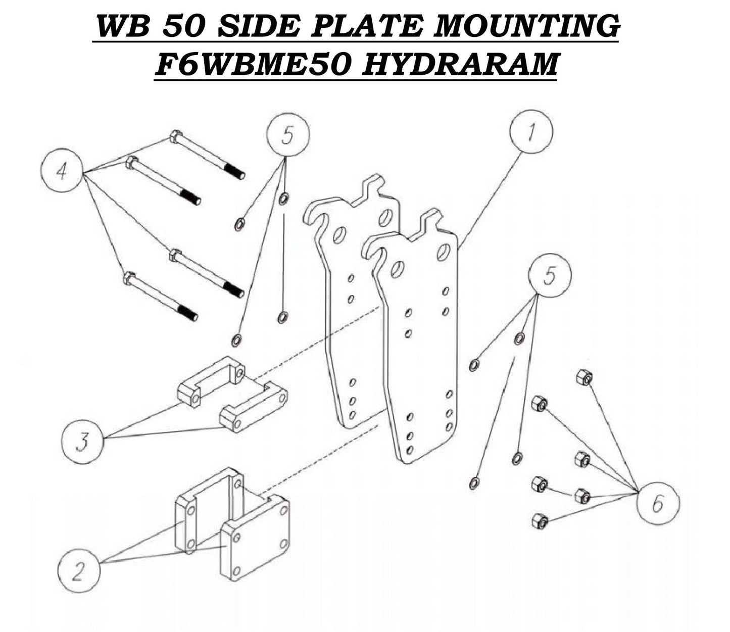WB 50 Side Plate Mounting F6WBME50 Hydraram