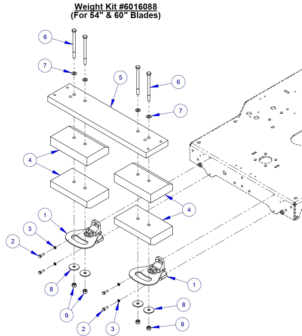 CC9074DK  Weight Kit Assembly Parts For 54&quot; and 60&quot; Blades