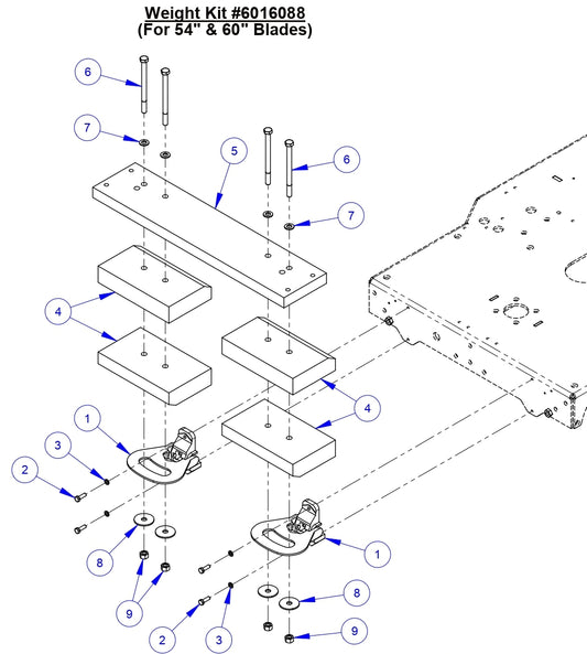 CC9074DK  Weight Kit Assembly Parts For 54&quot; and 60&quot; Blades
