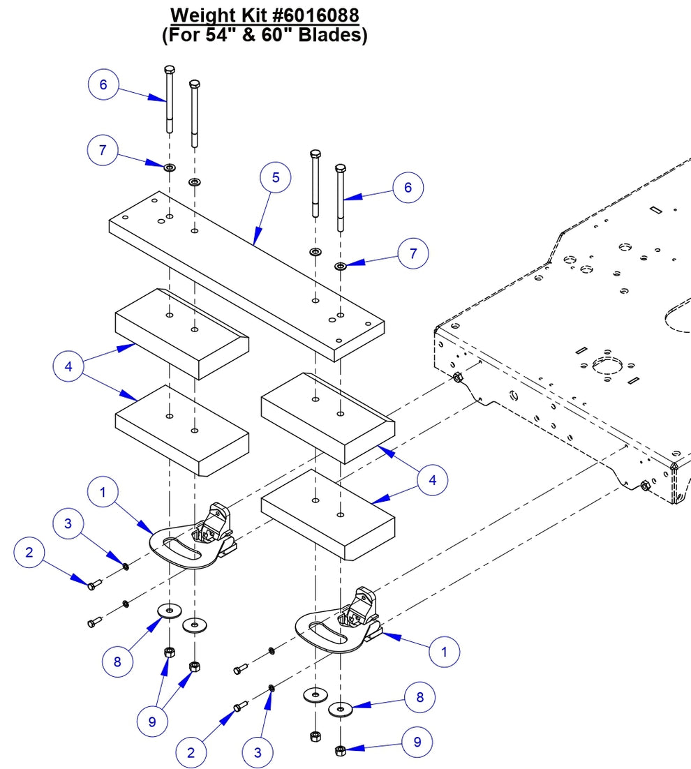 CC9074DK  Weight Kit Assembly Parts For 54" and 60" Blades