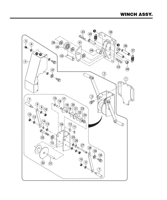 GBX GloBug Lighting System Winch Assembly Parts by Multiquip
