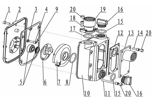 BE WP-1015HT 1" Water Pump Assembly Parts by BE Power Equipment