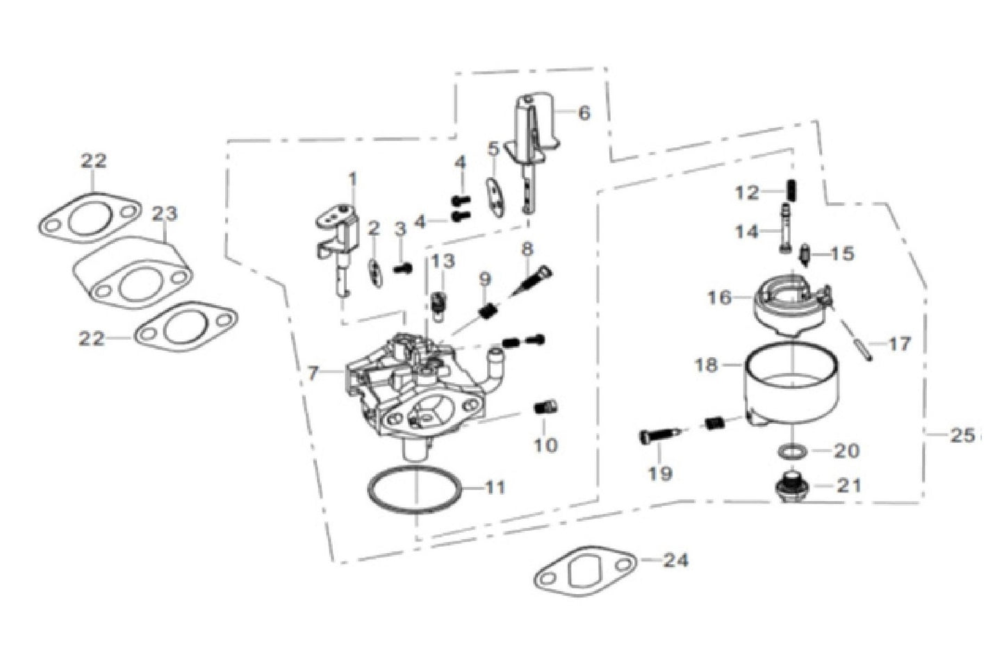 BE WP-1020R 1" Water Pump Carburetor Assembly Parts by BE Power Equipment