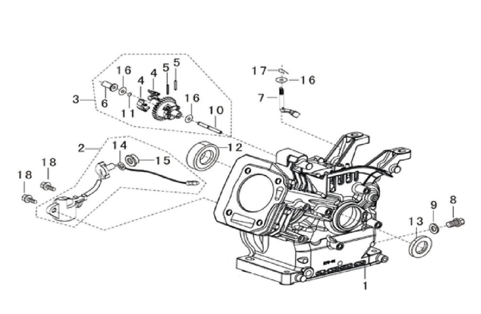 BE WP-1020R 1" Water Pump Crankcase Assembly Parts by BE Power Equipment