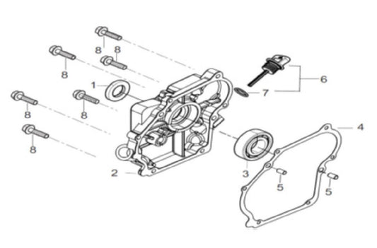 BE WP-1020R 1" Water Pump Crank Cover Subassembly Parts by BE Power Equipment