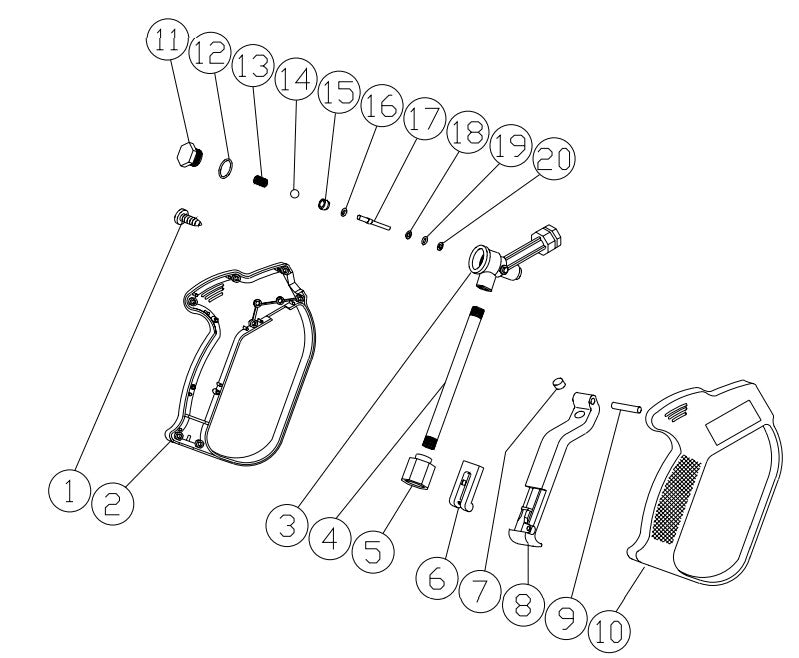 WP-2003-0MHB Gun And Wand Assembly Parts by MiTM