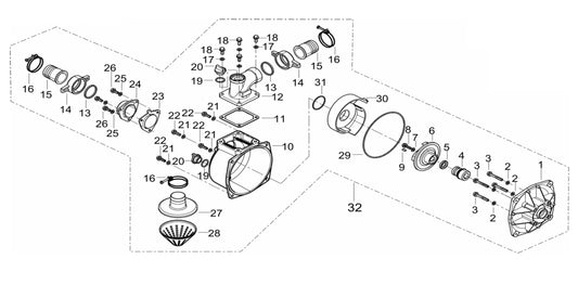 BE WP-2070S 2" Water Pump Assembly Parts by BE Power Equipment