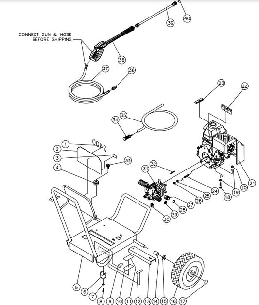 WP-2400-0MIB, WP-2400-1MIB (sn:411696-99999999) Frame Assembly Parts by MiTM
