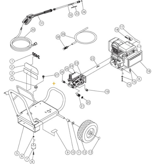 WP-2400-3MHB (sn:0-10079329), (sn:10079330-10147415) Frame Assembly Parts by MiTM