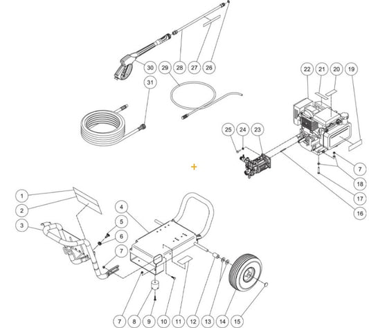 WP-2500-4MHB (sn:10812416-10817968) Frame Assembly Parts by MiTM