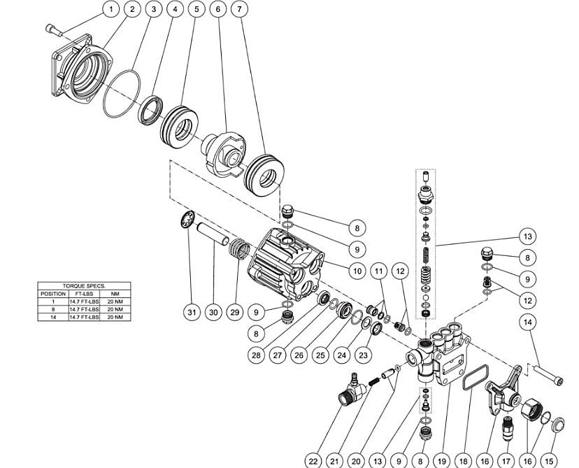 WP-2500-4MHB, WP-2700-4MHB (sn:10397983-10812415), WP-2500-4MRB, WP-2700-0MKB (sn:0-10812415) Pump Assembly Parts by MiTM